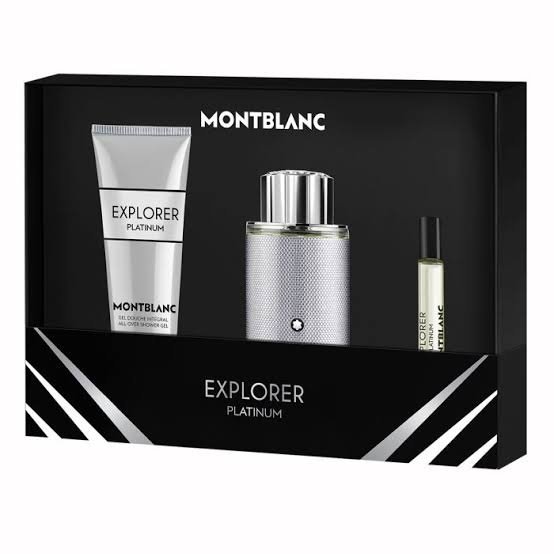 Coffret Montblanc Explorer Platinium - 100 ml + 7,5 ml + 100 ml Gel Douche